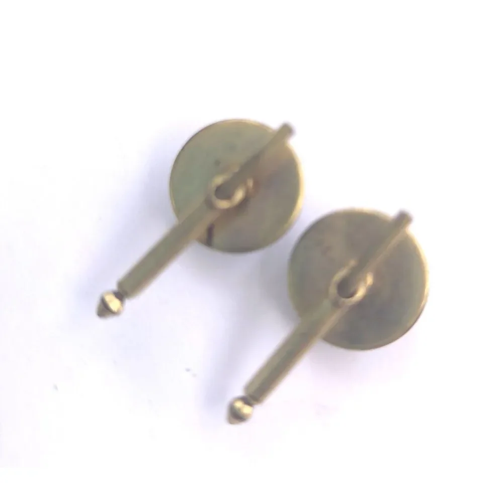 Vintage Scottie Dog Cuff Links Gold Tone Terrier Glass Cabochon Pair